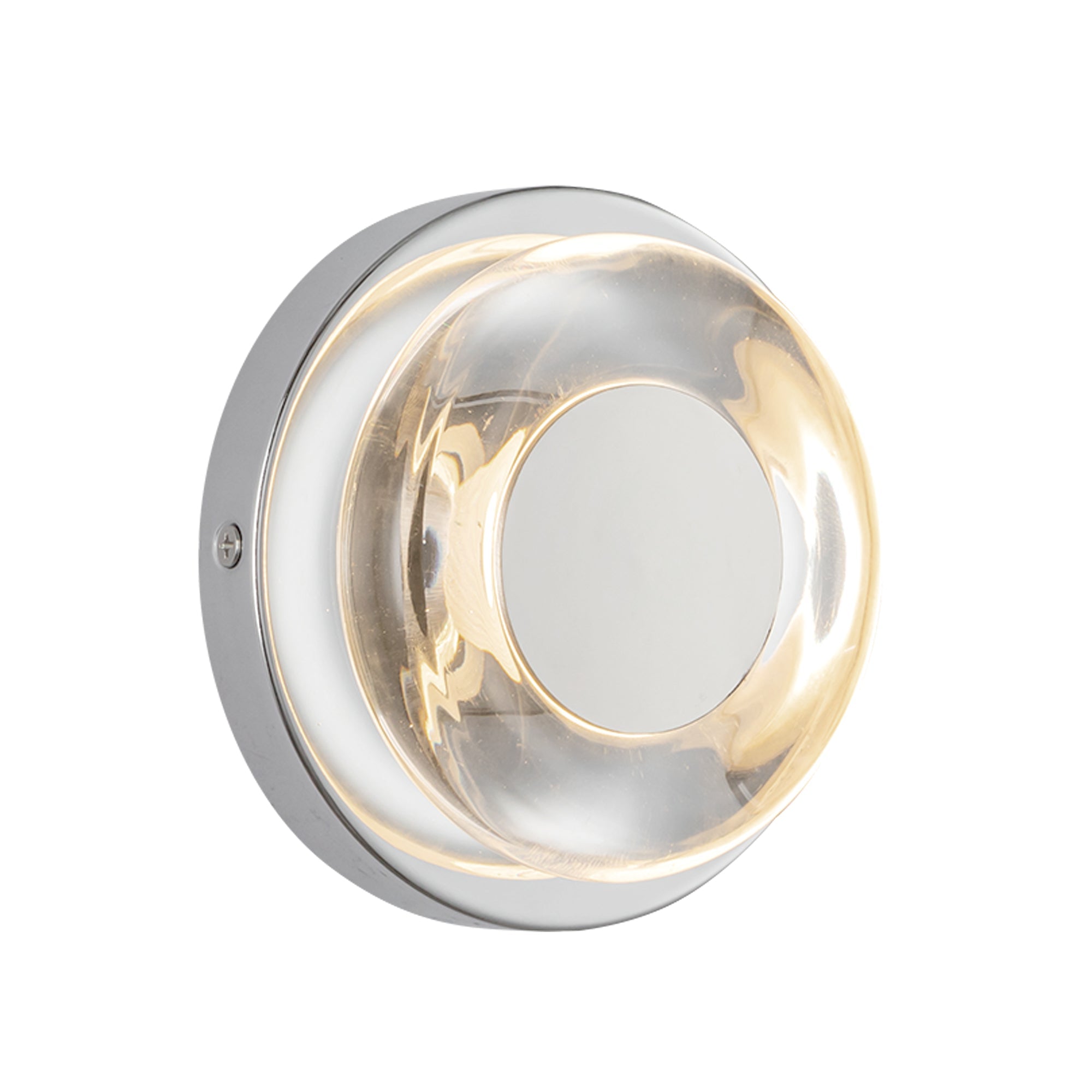 Kuzco Stephord WS97204-CH/CL Wall Sconce, UL Damp Rated, Chrome/Clear Glass