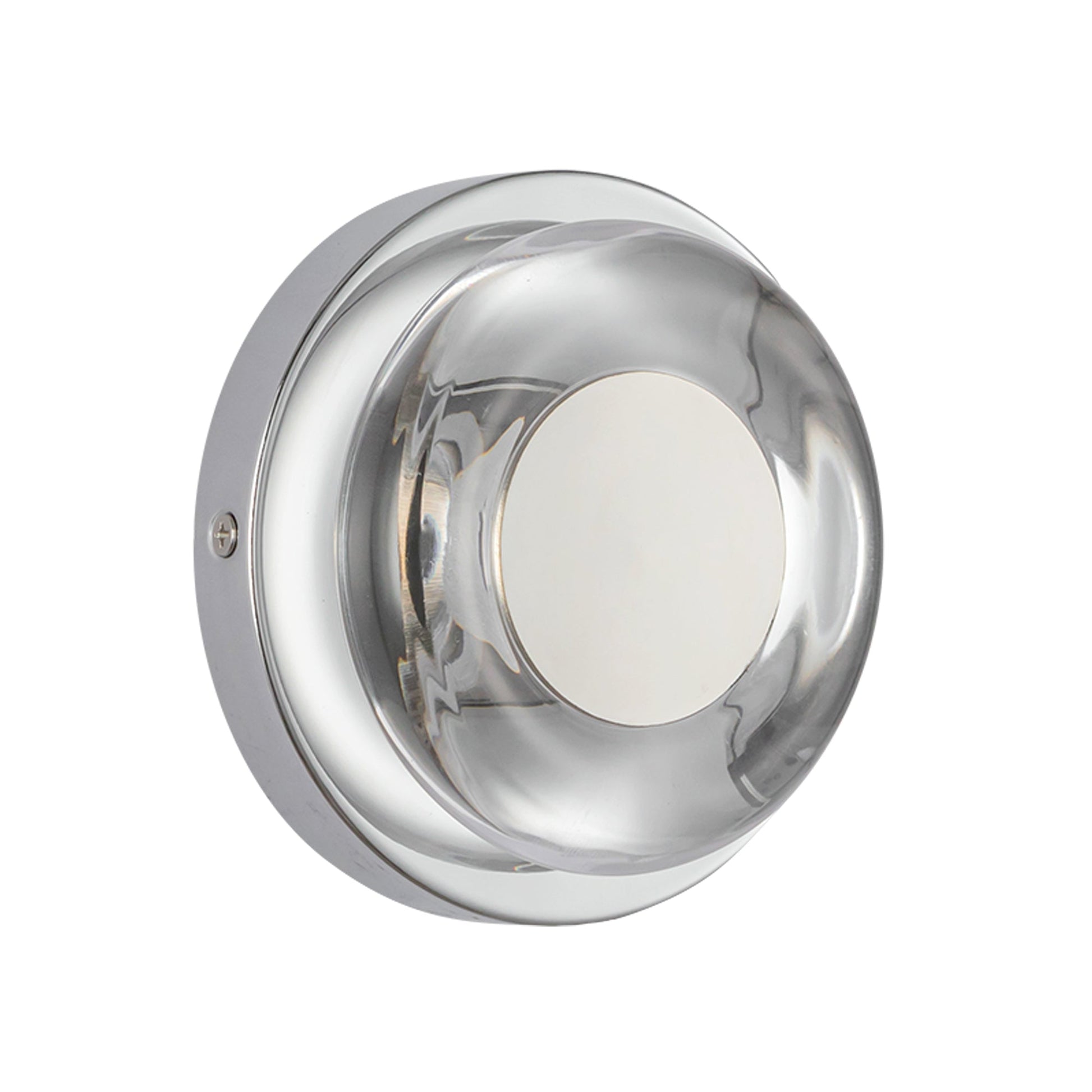 Kuzco Stephord WS97204-CH/CL Wall Sconce, UL Damp Rated, Chrome/Clear Glass
