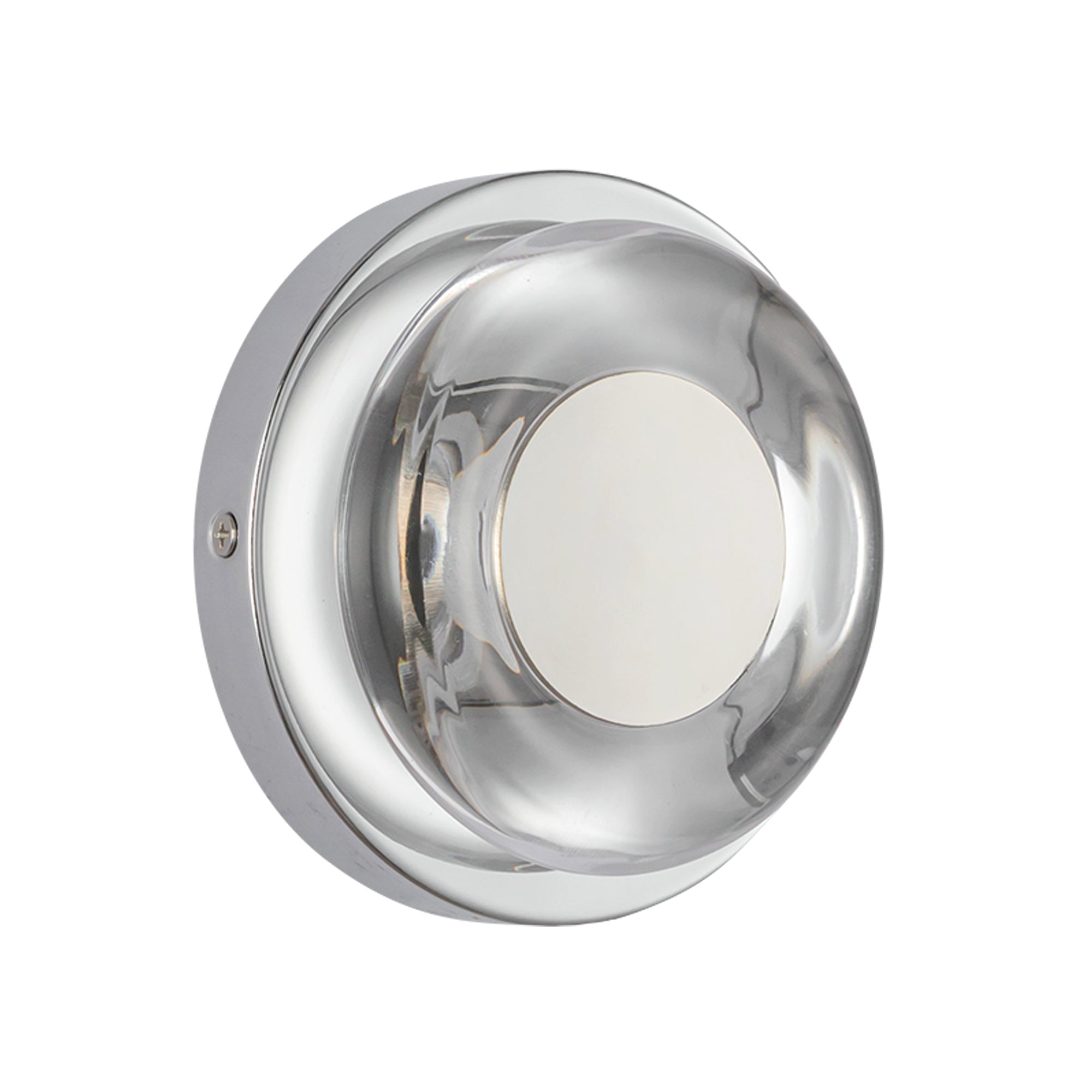 Kuzco Stephord WS97204-CH/CL Wall Sconce, UL Damp Rated, Chrome/Clear Glass