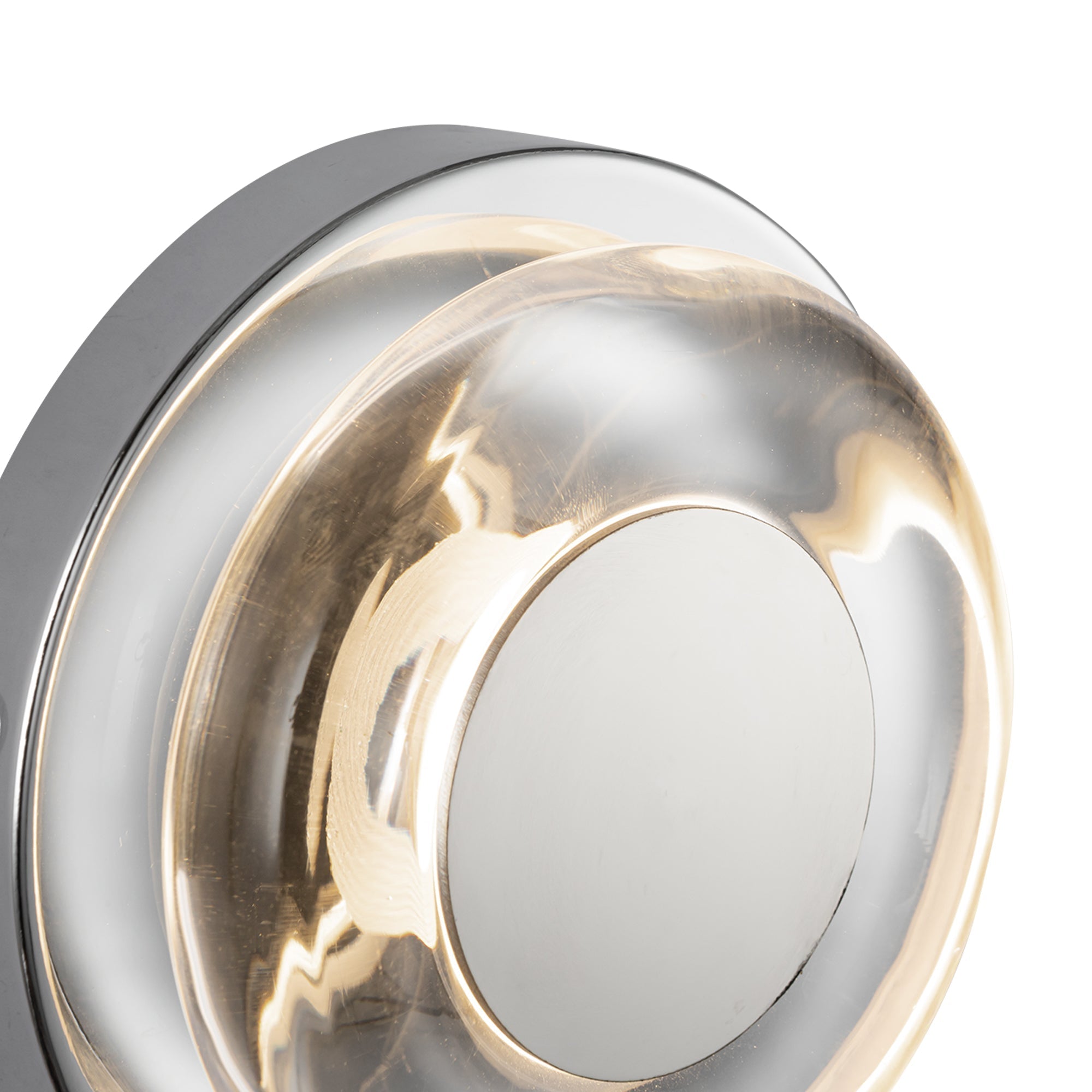 Kuzco Stephord WS97204-CH/CL Wall Sconce, UL Damp Rated, Chrome/Clear Glass