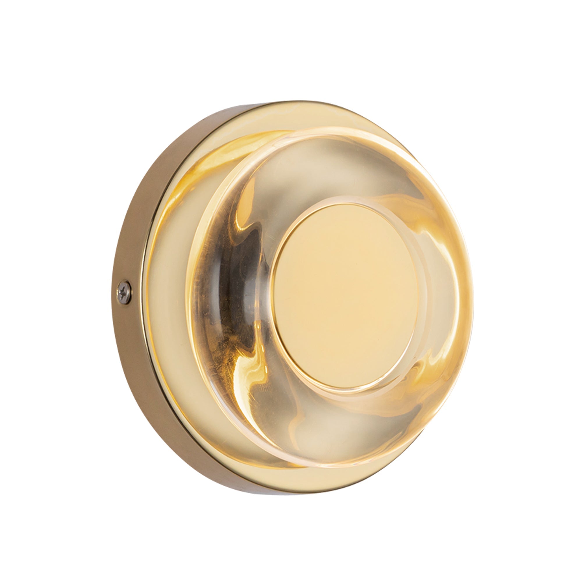 Kuzco Stephord WS97204-MRB/CL Wall Sconce, LED, Metallic Brass/Clear Glass