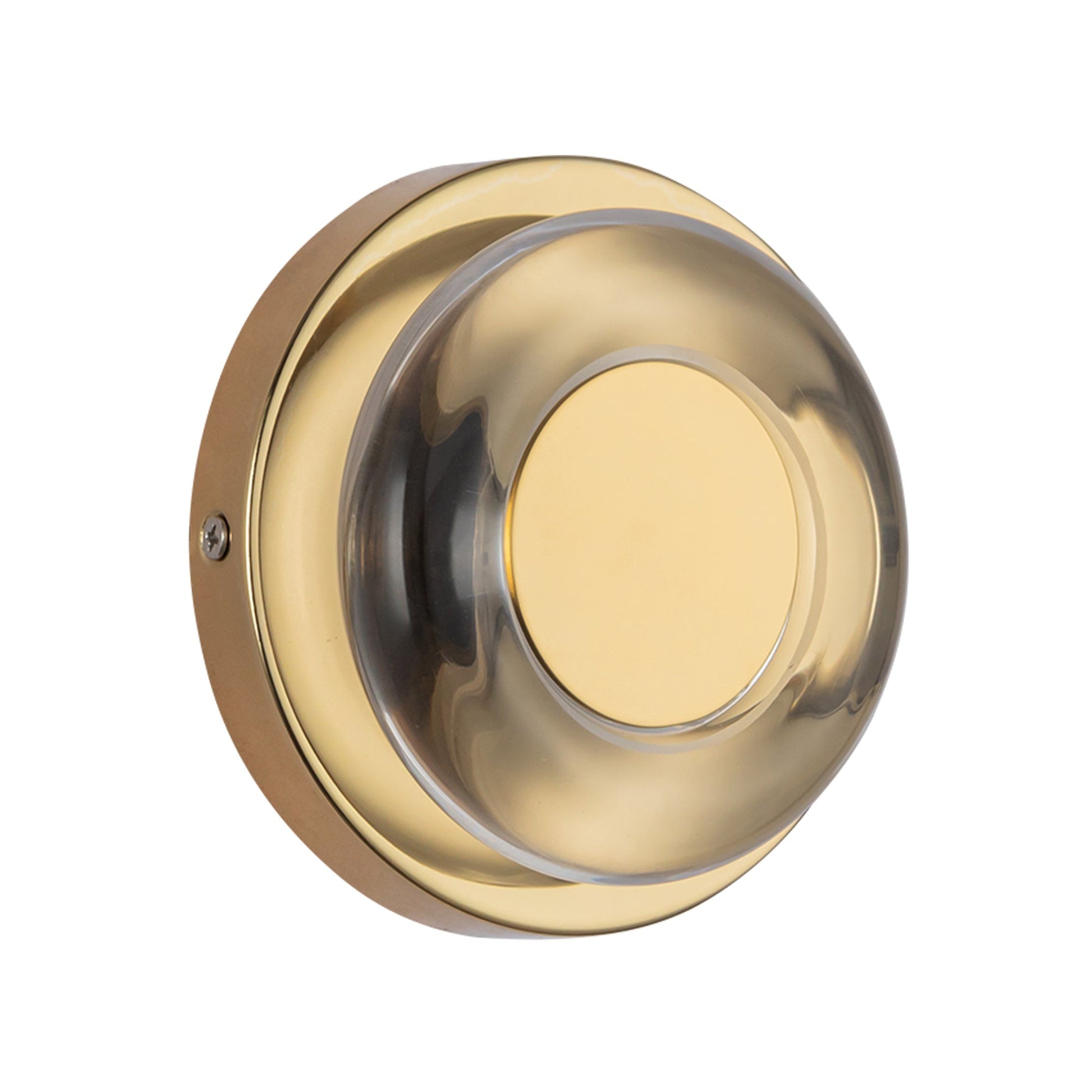 Kuzco Stephord WS97204-MRB/CL Wall Sconce, LED, Metallic Brass/Clear Glass