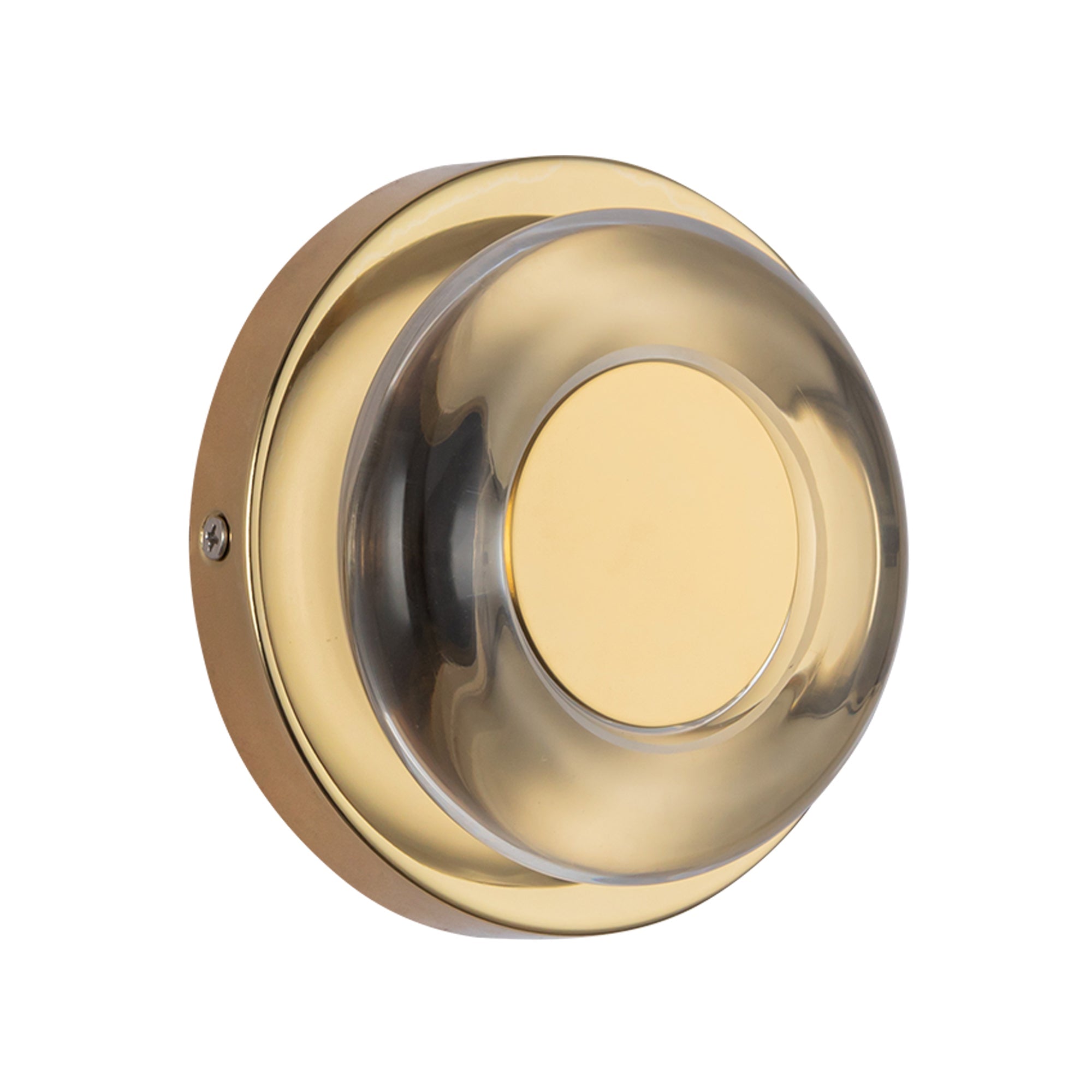 Kuzco Stephord WS97204-MRB/CL Wall Sconce, LED, Metallic Brass/Clear Glass