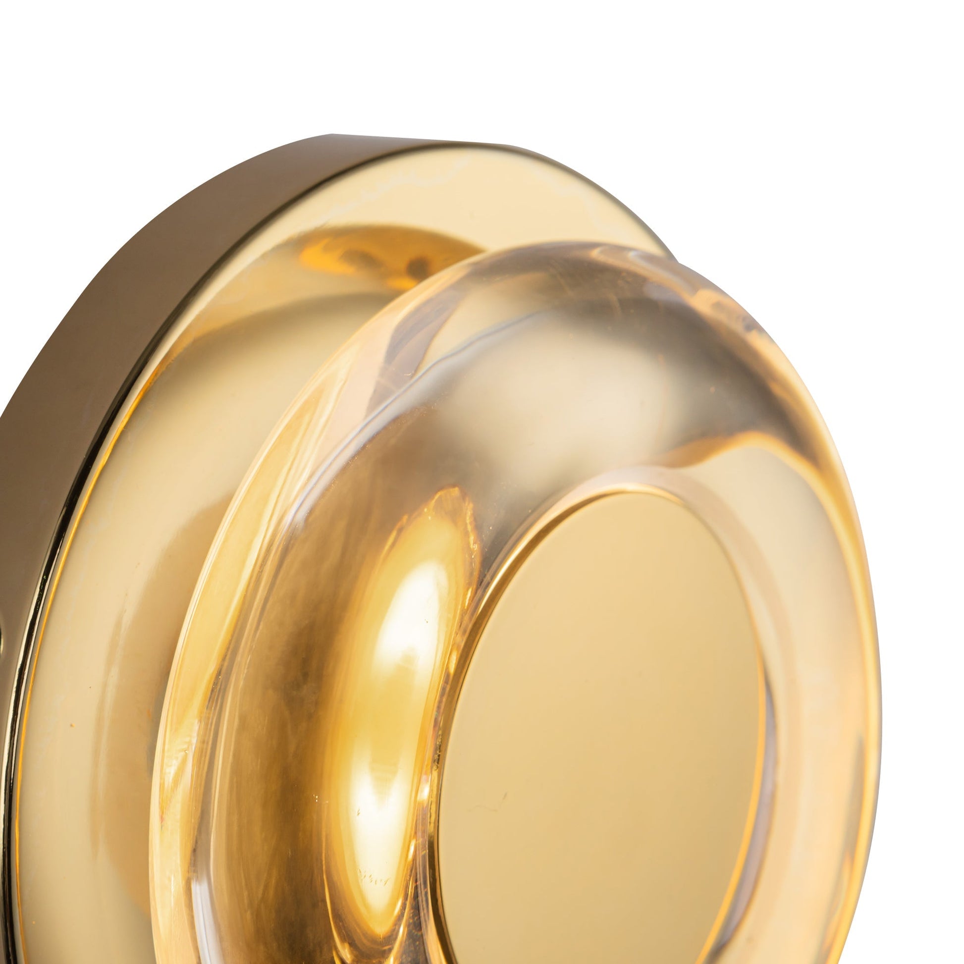Kuzco Stephord WS97204-MRB/CL Wall Sconce, LED, Metallic Brass/Clear Glass