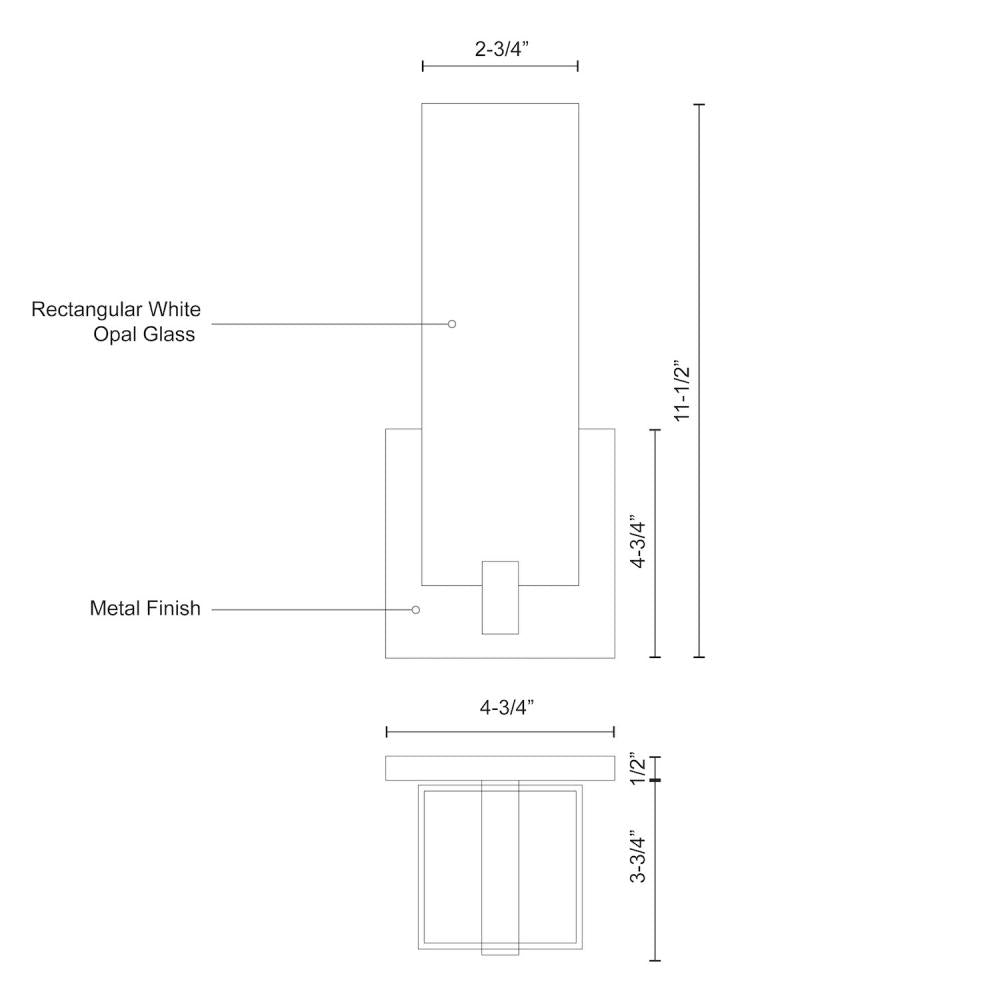 Kuzco 601485BK-LED Wall Sconce, UL Damp Rated, Black