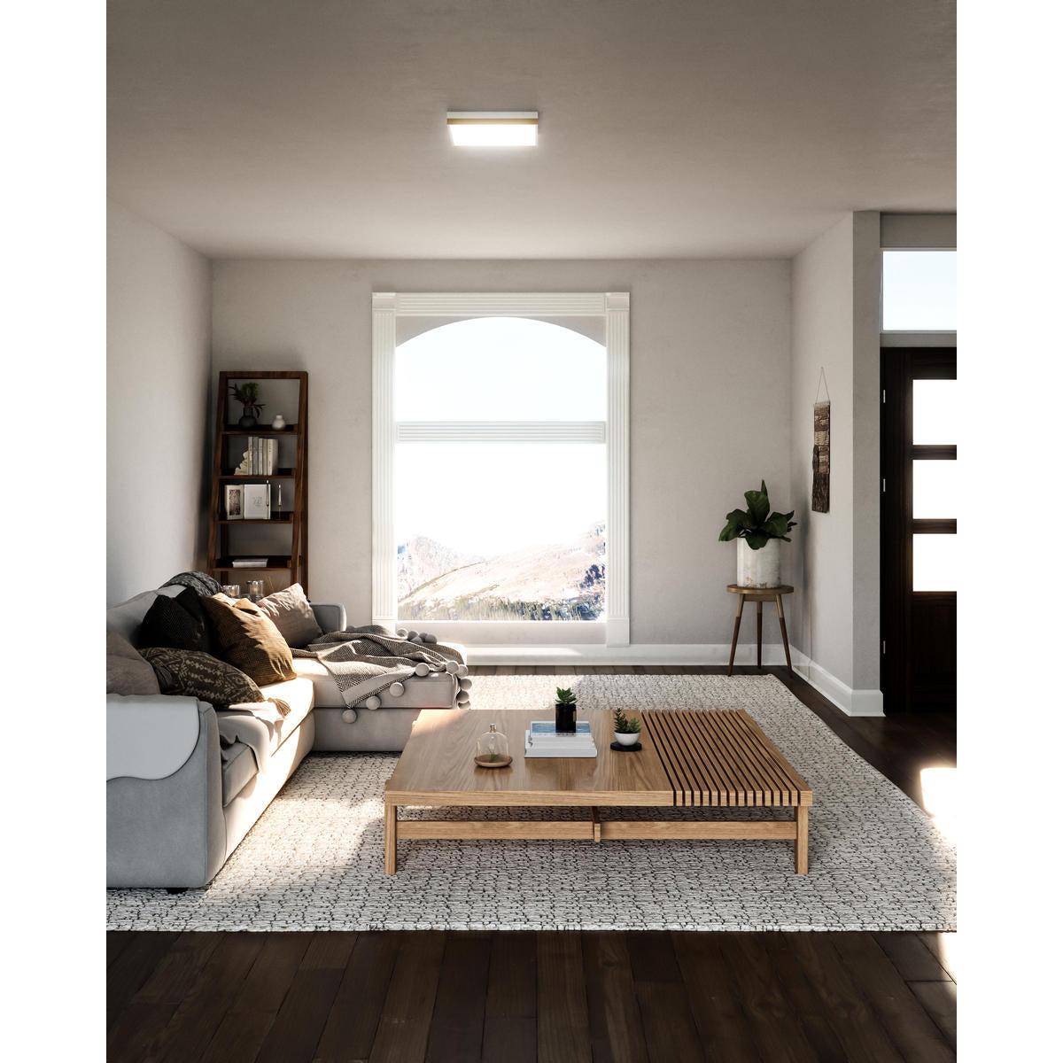 ALORA MOOD Sydney FM553214AGWH Flush Mount, UL Damp Rated, Aged Gold/White