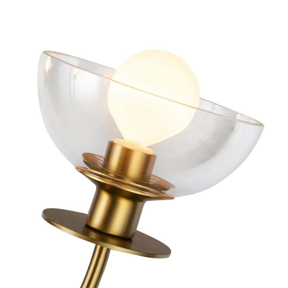 ALORA MOOD Lighting CH515226BGCL Chandelier, 4 Lights, Brushed Gold/Clear Glass