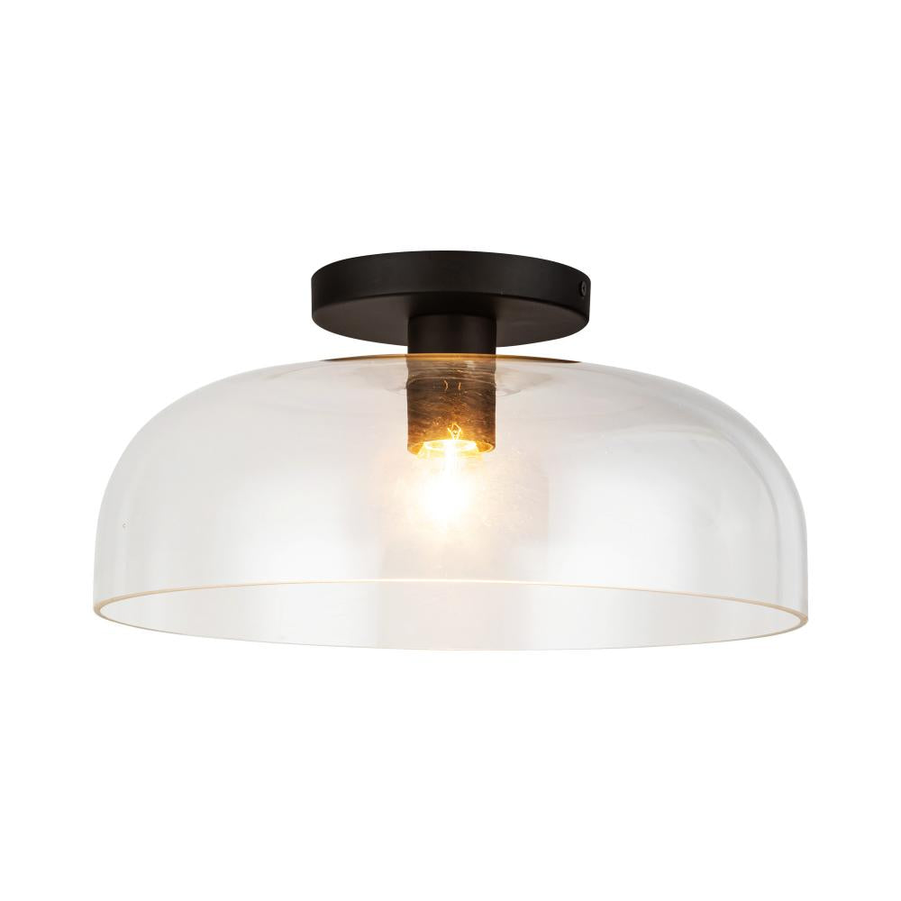ALORA MOOD Lighting SF515712MBCL Semi-Flush Mounts, Matte Black/Clear Glass