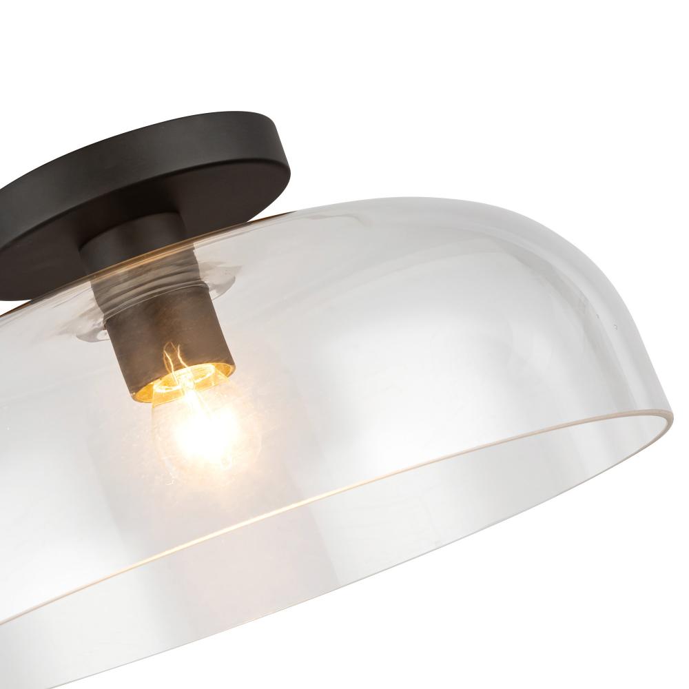 ALORA MOOD Lighting SF515712MBCL Semi-Flush Mounts, Matte Black/Clear Glass