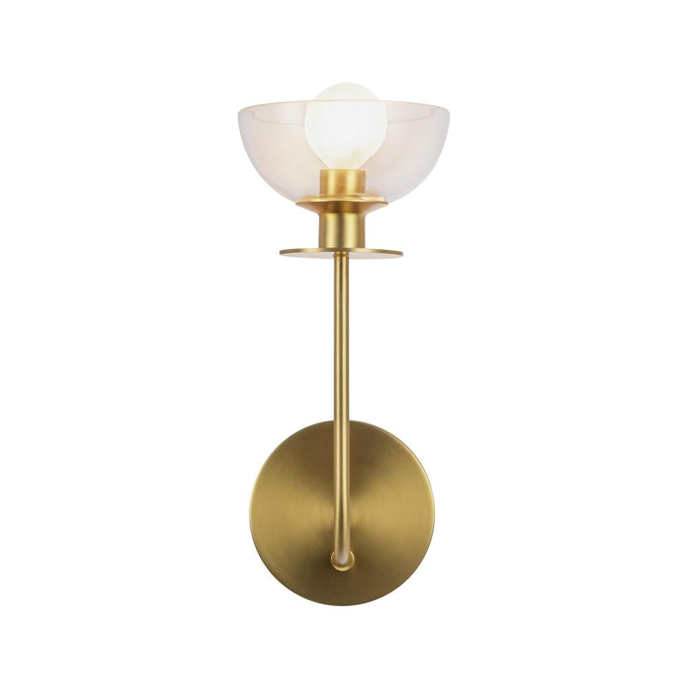 ALORA MOOD Lighting WV515205BGCL Wall Vanity Light Fixture, UL Damp Rated, Brushed Gold/Clear Glass