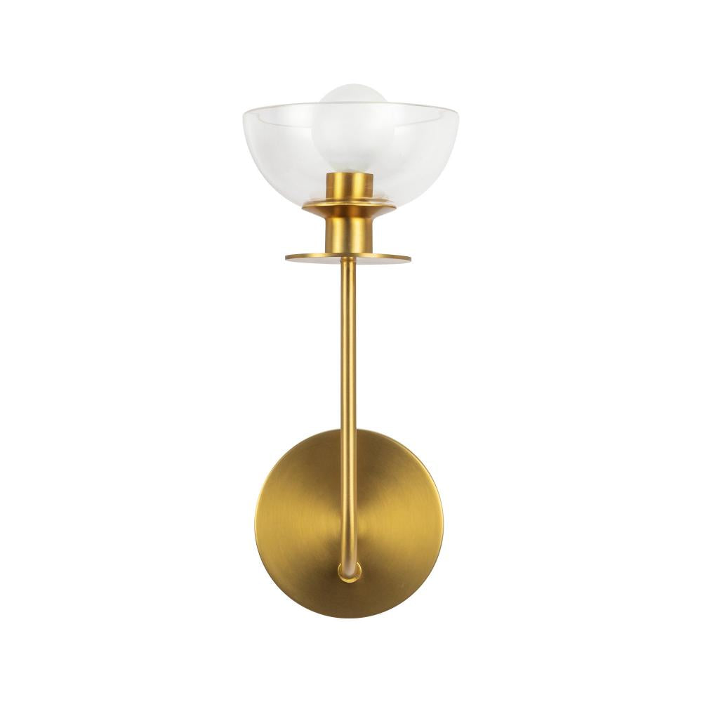 ALORA MOOD Lighting WV515205BGCL Wall Vanity Light Fixture, UL Damp Rated, Brushed Gold/Clear Glass