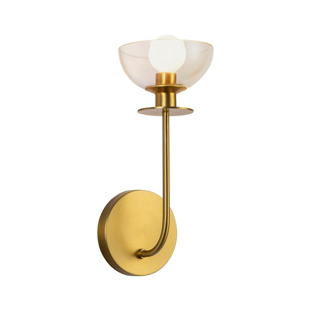 ALORA MOOD Lighting WV515205BGCL Wall Vanity Light Fixture, UL Damp Rated, Brushed Gold/Clear Glass