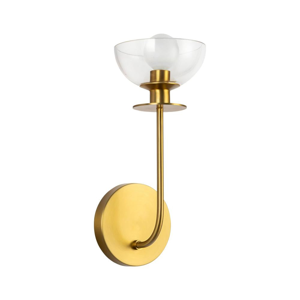 ALORA MOOD Lighting WV515205BGCL Wall Vanity Light Fixture, UL Damp Rated, Brushed Gold/Clear Glass