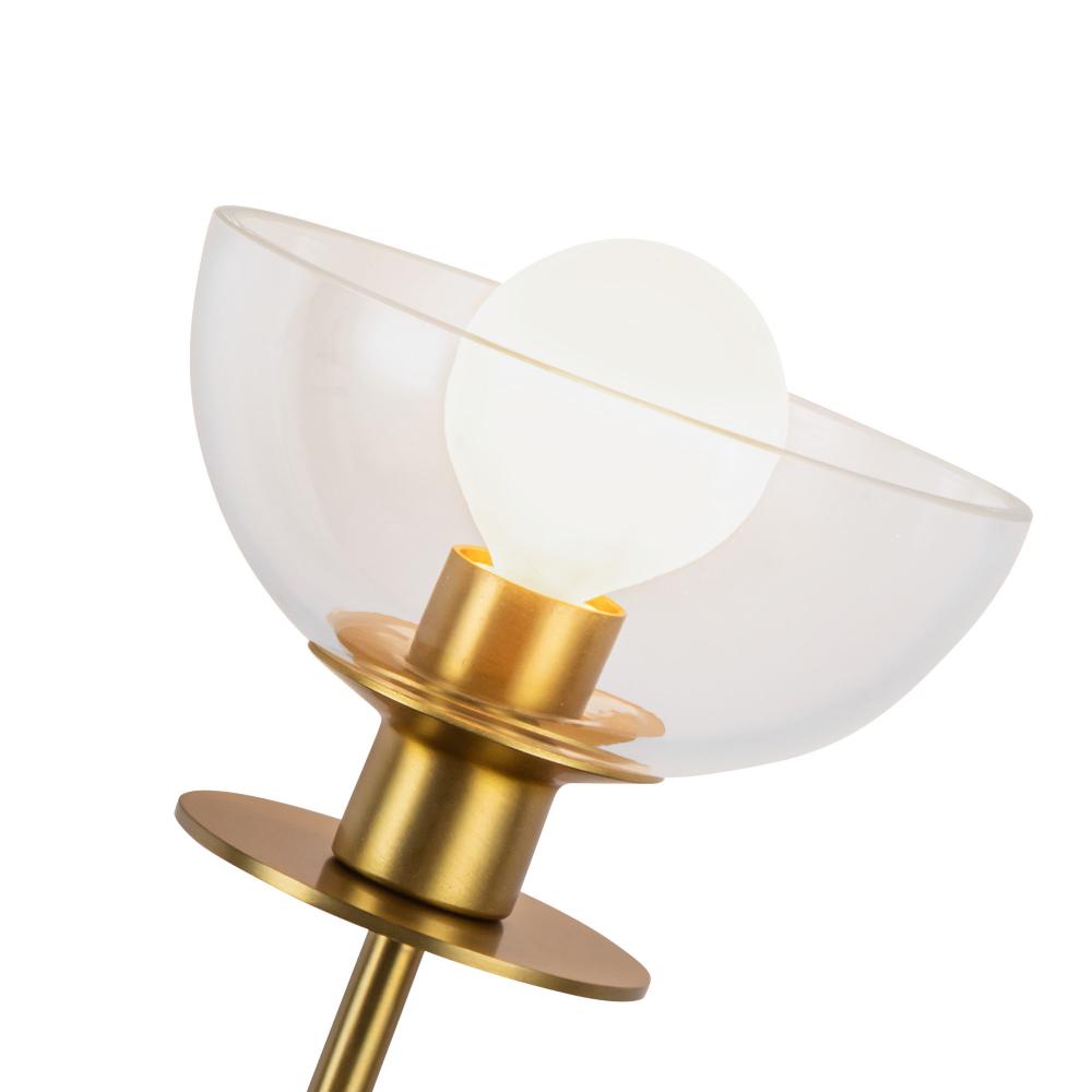 ALORA MOOD Lighting WV515205BGCL Wall Vanity Light Fixture, UL Damp Rated, Brushed Gold/Clear Glass