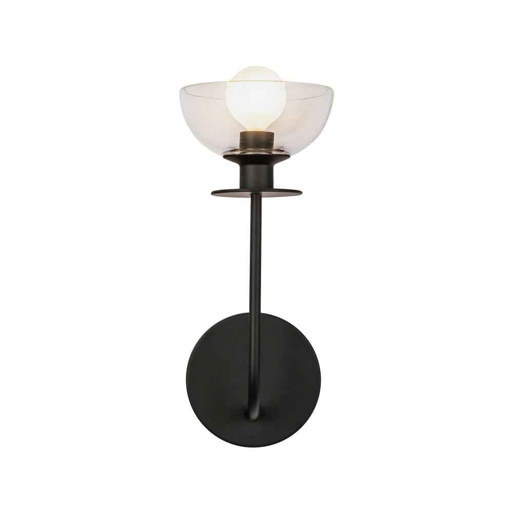 ALORA MOOD Lighting WV515205MBCL Wall Vanity Light Fixture, UL Damp Rated, Matte Black/Clear Glass