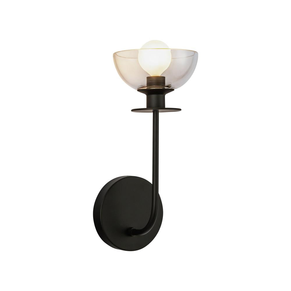 ALORA MOOD Lighting WV515205MBCL Wall Vanity Light Fixture, UL Damp Rated, Matte Black/Clear Glass