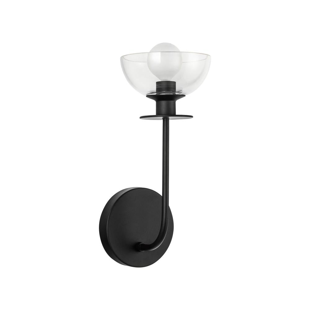 ALORA MOOD Lighting WV515205MBCL Wall Vanity Light Fixture, UL Damp Rated, Matte Black/Clear Glass