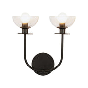 ALORA MOOD Lighting WV515212MBCL Wall Vanity Light Fixture, UL Damp Rated, Matte Black/Clear Glass