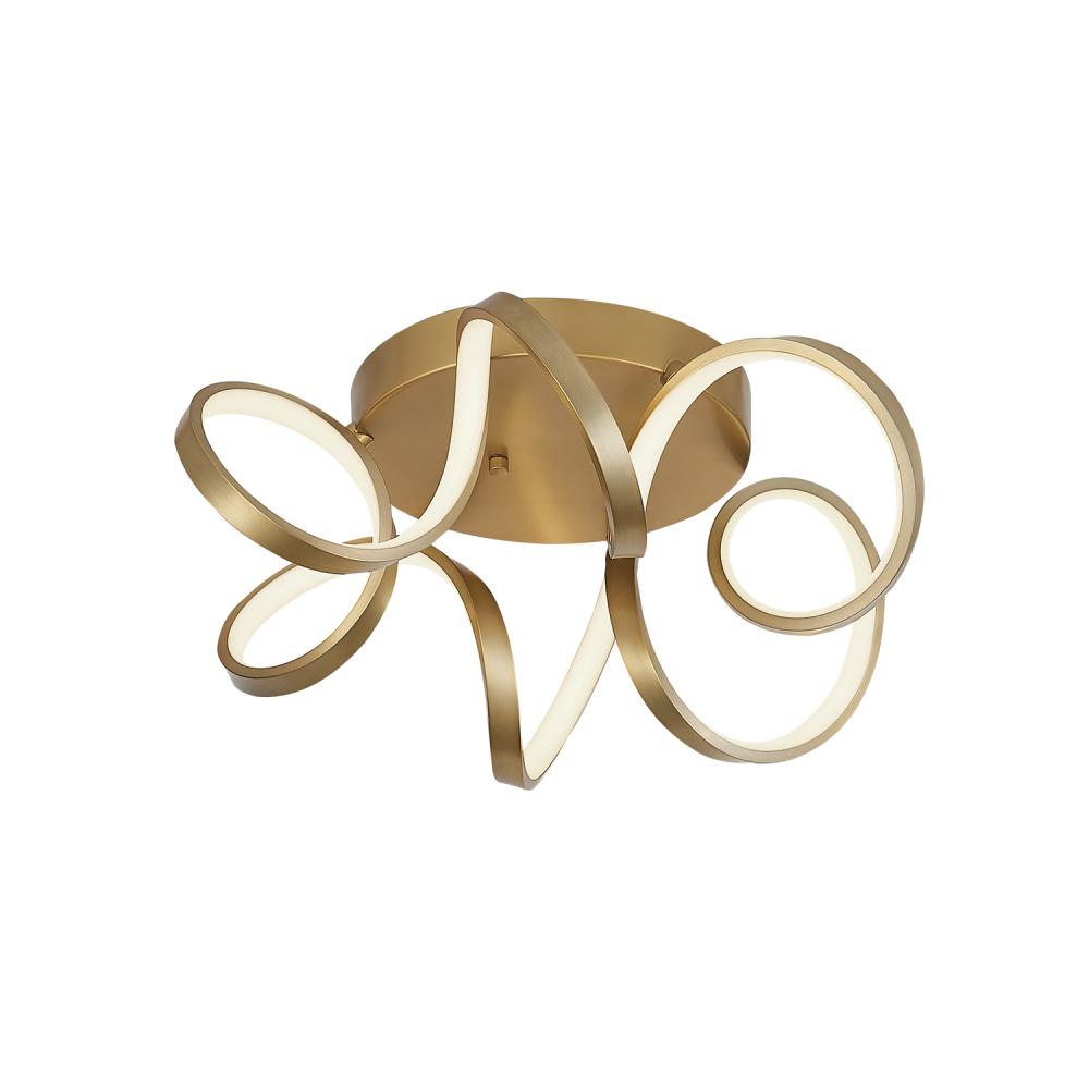 Kuzco Synergy FM93820-AN-UNV Flush Mount, UL Listed, Antique Brass