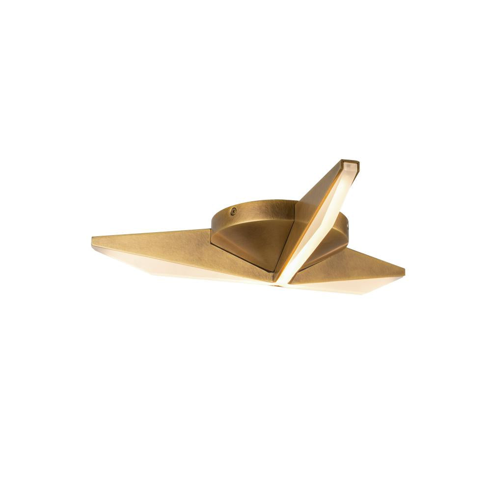 Kuzco Tachi FM64215-VB Flush Mount, LED, Vintage Brass