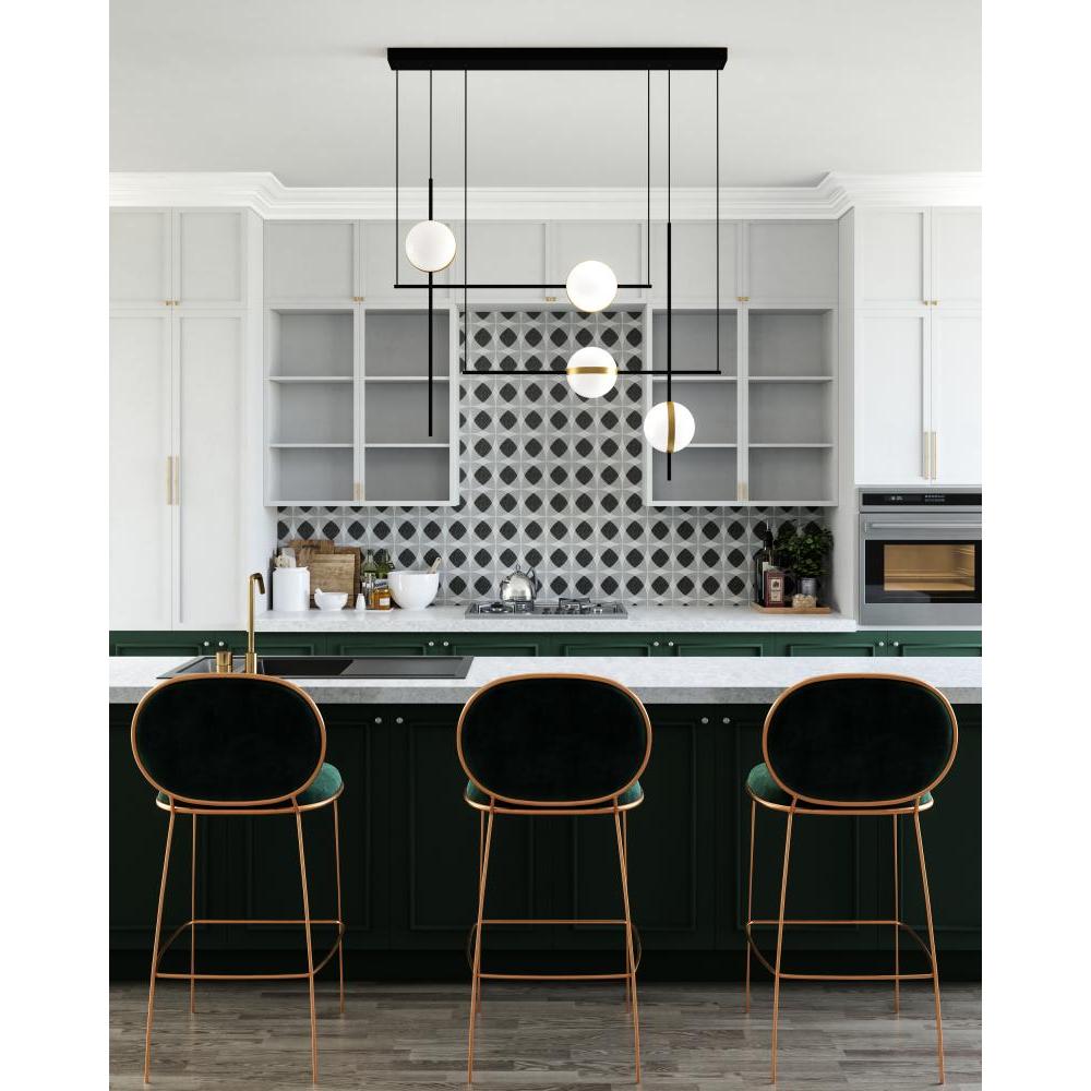 ALORA Lighting CH302006MBBG Tagliato 36-in LED Chandelier, Damp Rated, Matte Black/Brushed Gold