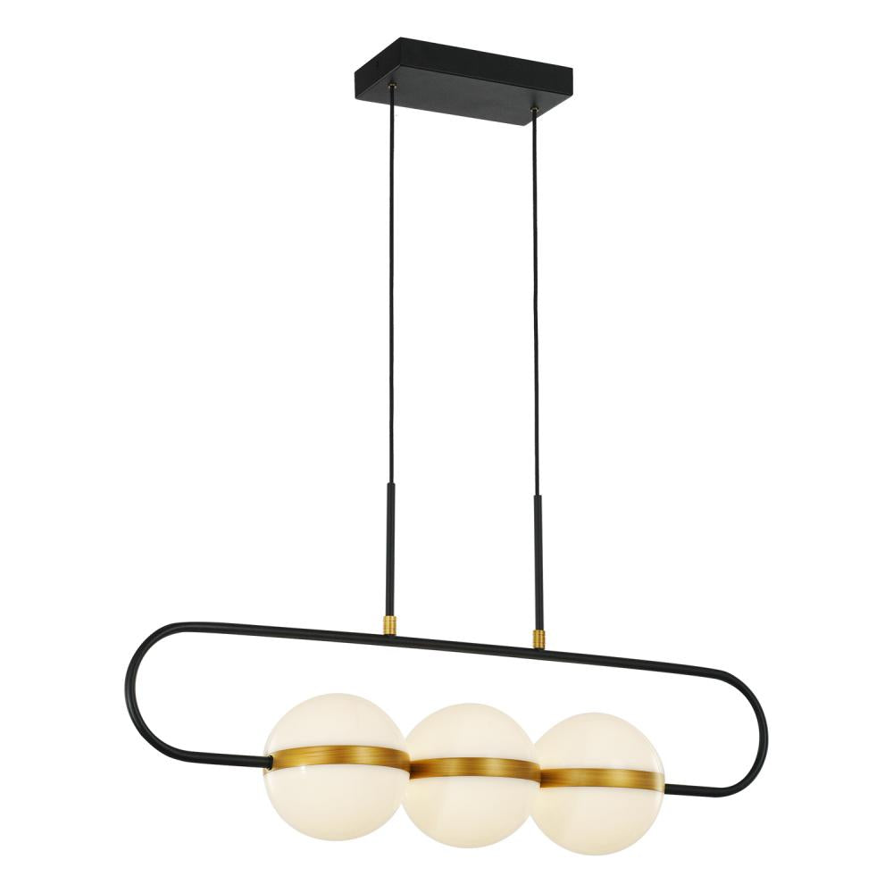 ALORA Lighting LP302003MBBG LED Linear Pendant, UL Dry Rated, Matte Black/Brushed Gold