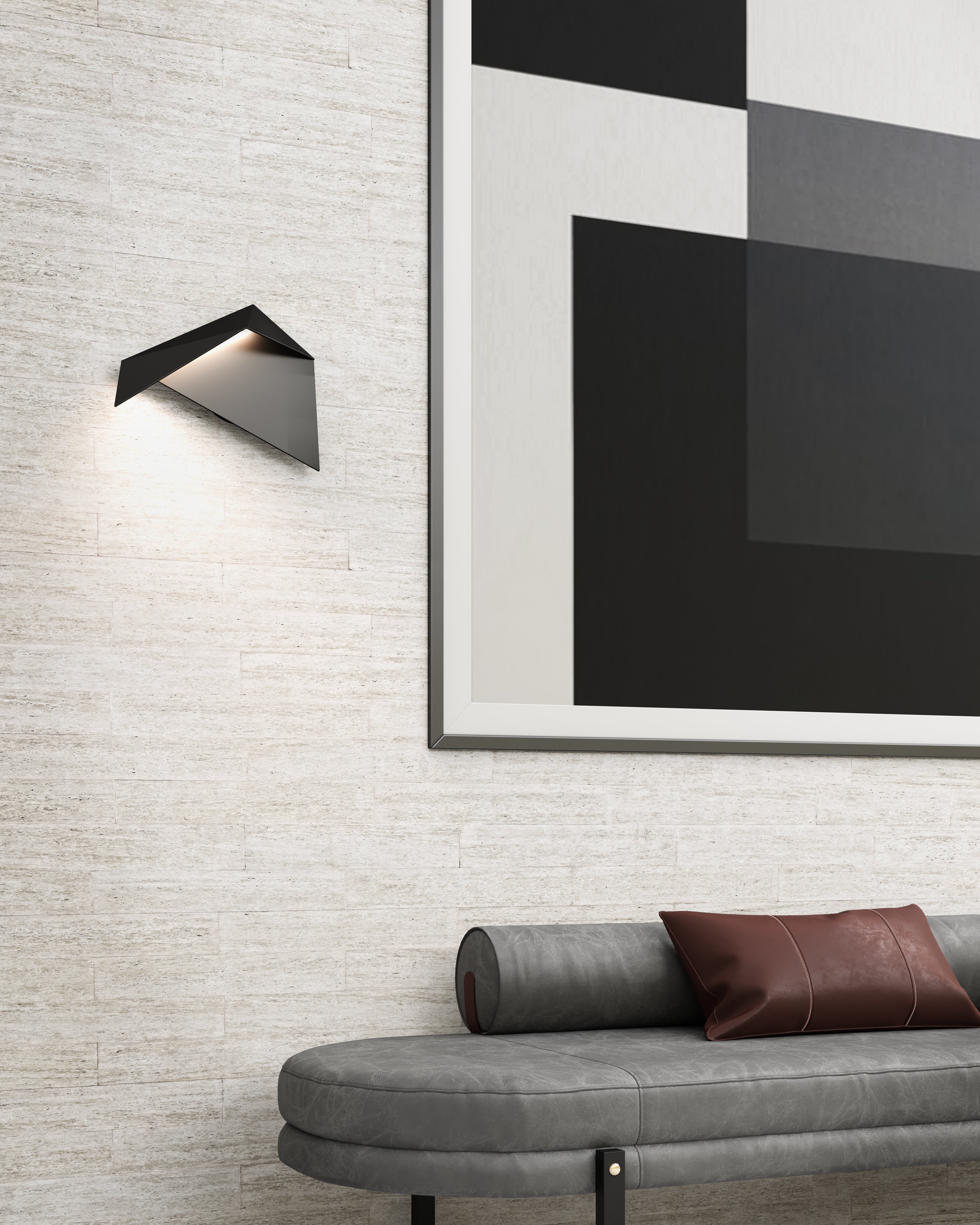 KUZCO Lighting . Taro 10-in Black LED Wall SconceWall Sconces, Black