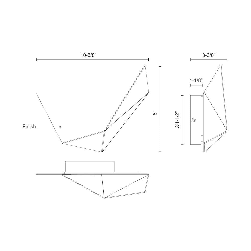 Kuzco Lighting WS70410-WH Wall Sconce, UL Damp Rated, White