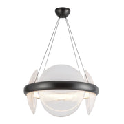 Kuzco Lighting CH13922-UBCR-UNV Chandelier, 22-in, Urban Bronze/Clear Ribbed Glass