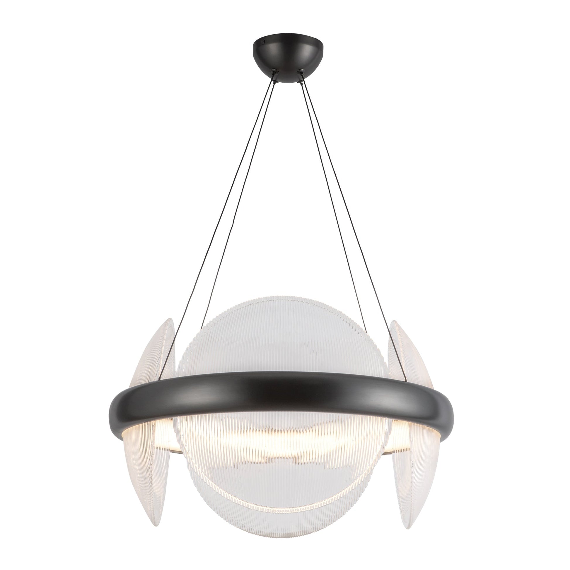 Kuzco Lighting CH13922-UBCR-UNV Chandelier, 22-in, Urban Bronze/Clear Ribbed Glass