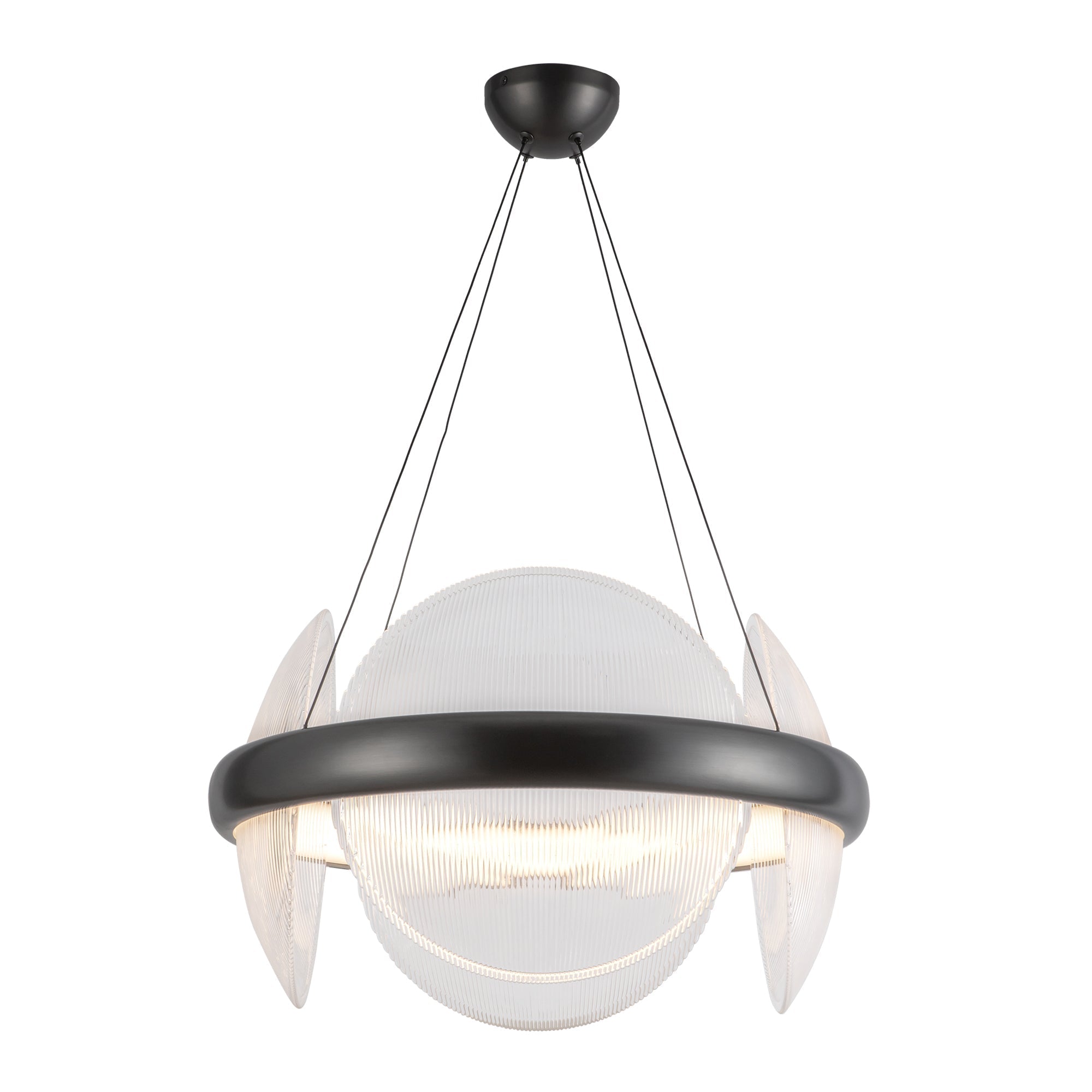 Kuzco Lighting CH13922-UBCR-UNV Chandelier, 22-in, Urban Bronze/Clear Ribbed Glass