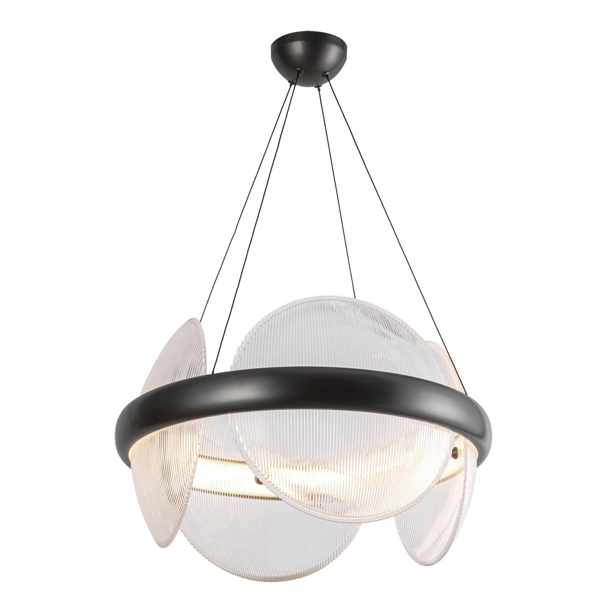 Kuzco Lighting CH13922-UBCR-UNV Chandelier, 22-in, Urban Bronze/Clear Ribbed Glass