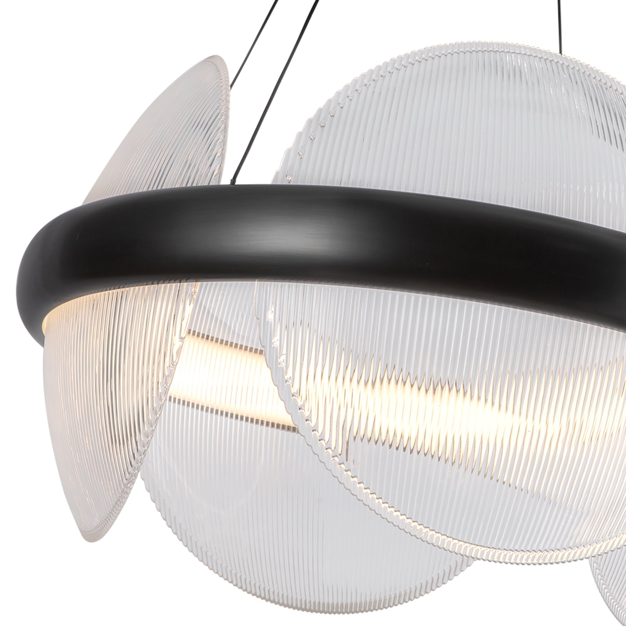 Kuzco Lighting CH13922-UBCR-UNV Chandelier, 22-in, Urban Bronze/Clear Ribbed Glass