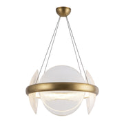 Kuzco Lighting CH13922-VBCR-UNV Chandelier, Vintage Brass/Clear Ribbed Glass