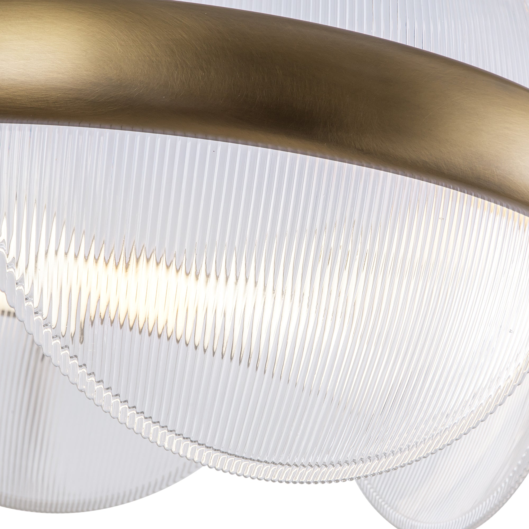 Kuzco Lighting CH13922-VBCR-UNV Chandelier, Vintage Brass/Clear Ribbed Glass
