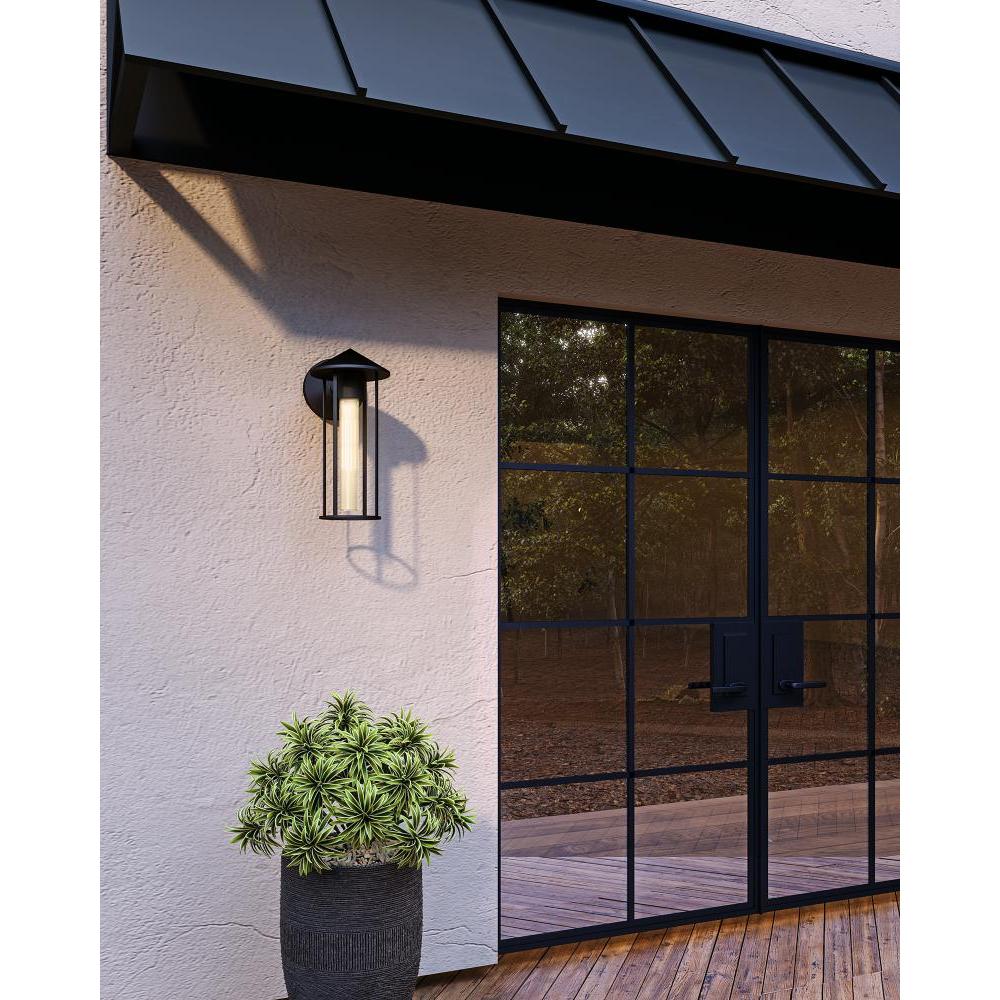 ALORA MOOD Lighting EW526312BKGO Exterior Wall Light Fixture, UL Listed, Black/Glossy Opal Glass