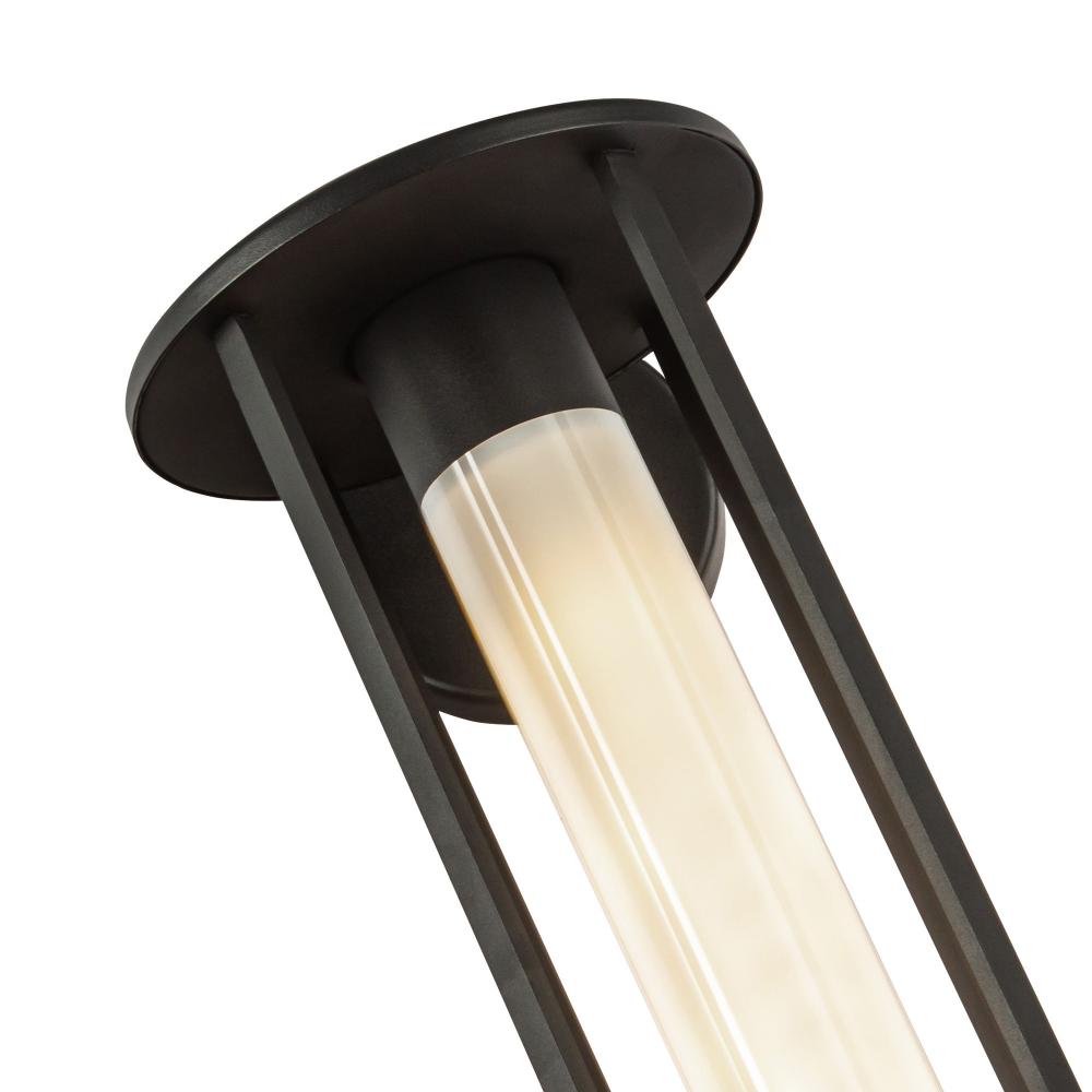 ALORA MOOD Lighting Tenko 18-in Black/Glossy Opal Glass 1 Light Exterior Wall Fixture, UL Rated, Black/Glossy Opal Glass