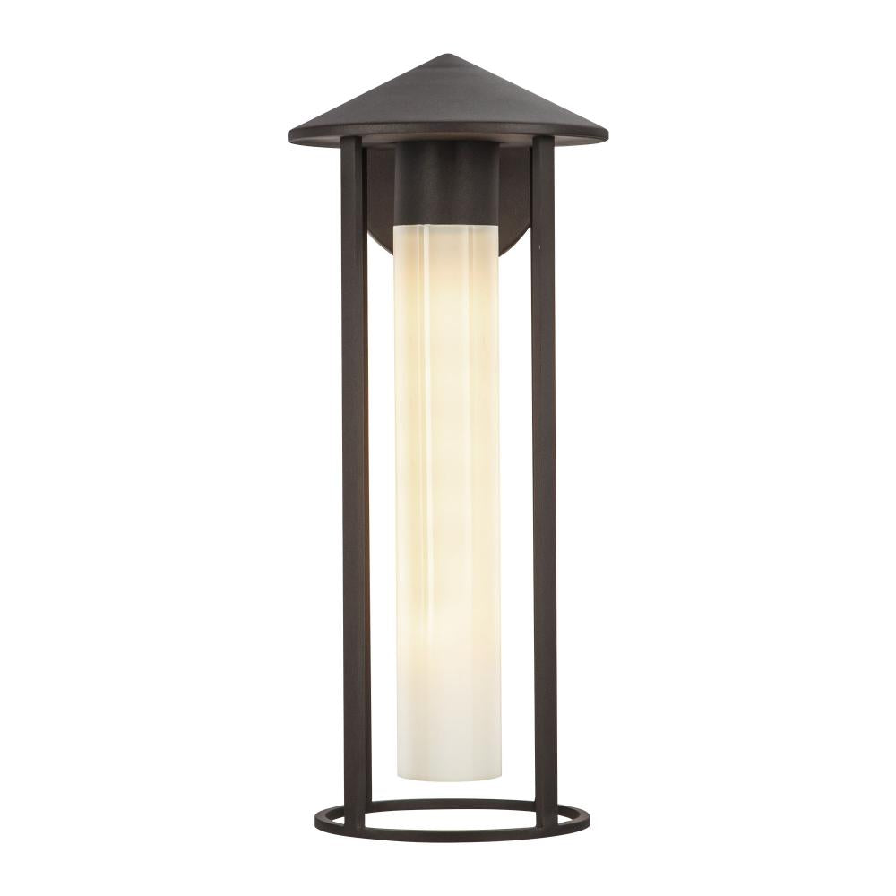 ALORA MOOD Lighting Tenko 18-in Exterior Wall Light Fixture, UL Damp Rated, Bronze/Glossy Opal Glass