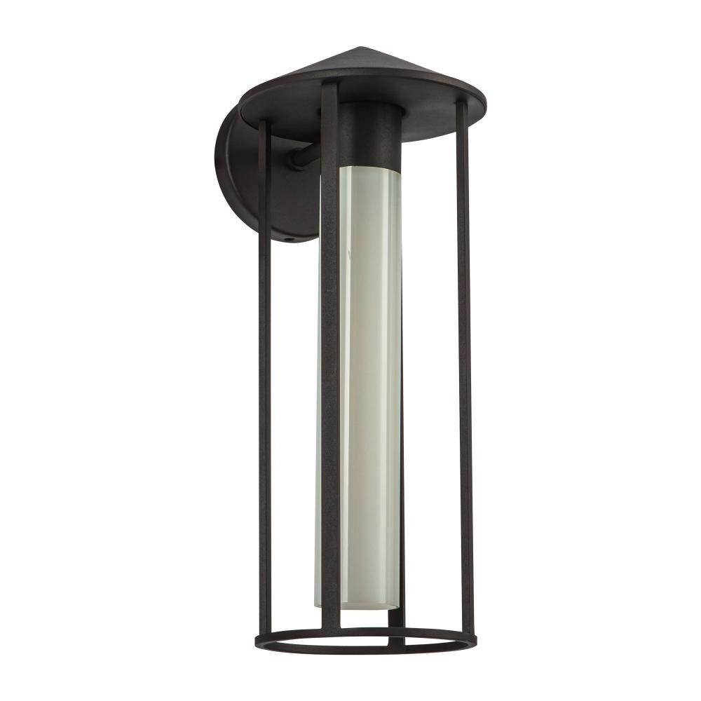 ALORA MOOD Lighting Tenko 18-in Exterior Wall Light Fixture, UL Damp Rated, Bronze/Glossy Opal Glass