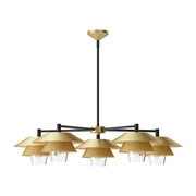 ALORA MOOD Lighting CH475138BGCL Chandeliers, Brushed Gold/Clear Glass