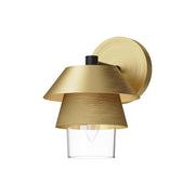 ALORA MOOD Lighting Tetsu WV475106BG 1 Light Wall/Vanity Light Fixture, Brushed Gold/Clear Glass