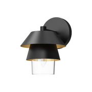 ALORA MOOD Lighting Tetsu 6-in Matte Black/Clear Glass Wall/Vanity Light Fixture, UL Damp Rated, Matte Black/Clear Glass