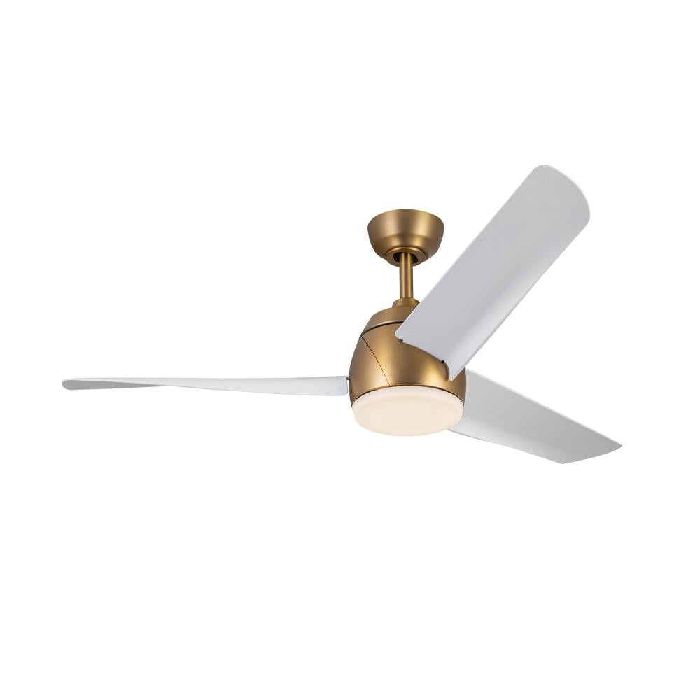 Kuzco Lighting CF91954-BG/WH Thalia LED Ceiling Fan, 54-in, Brushed Gold/Matte White