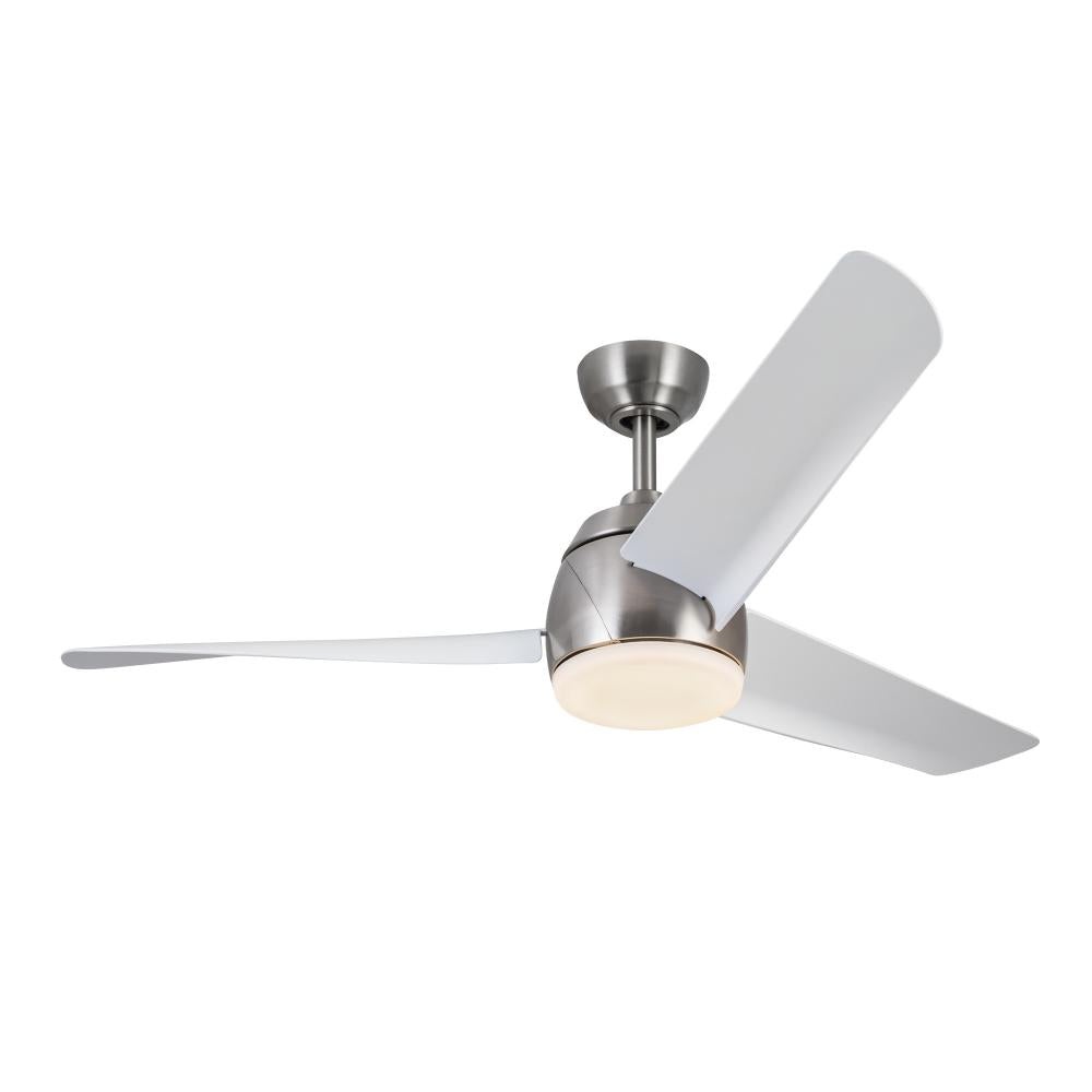 Kuzco Lighting CF91954-BN/WH Ceiling Fan, 54-in, Brushed Nickel/Matte White