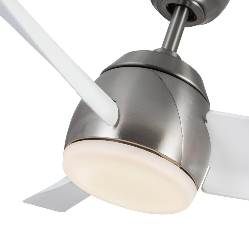 Kuzco Lighting CF91954-BN/WH Ceiling Fan, 54-in, Brushed Nickel/Matte White