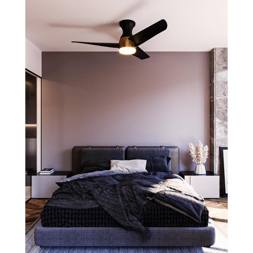 Kuzco Thalia HF91954-BG/MB Hugger Fan, LED, Brushed Gold/Matte Black