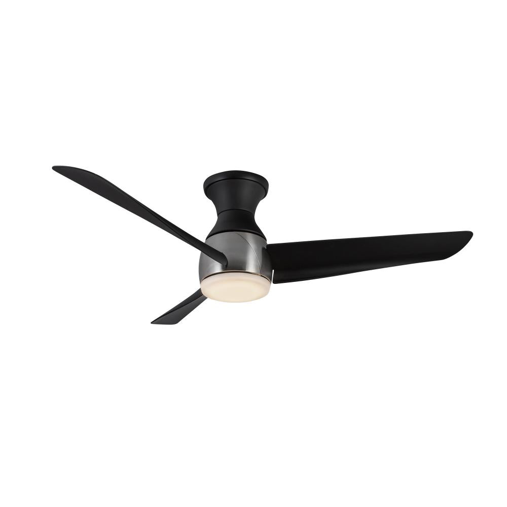 Kuzco Thalia HF91954-BN/MB Hugger Fan, UL Damp Rated, Brushed Nickel/Matte Black
