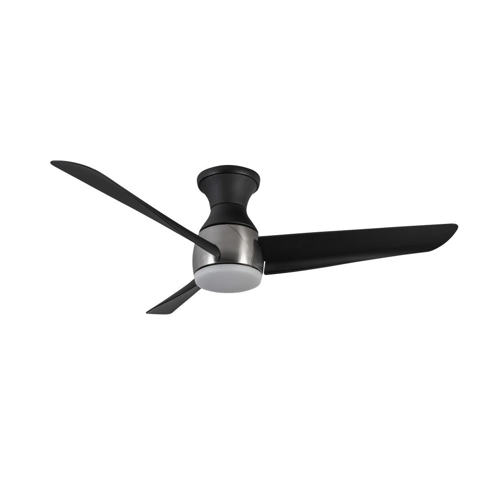 Kuzco Thalia HF91954-BN/MB Hugger Fan, UL Damp Rated, Brushed Nickel/Matte Black