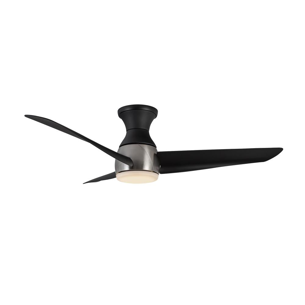 Kuzco Thalia HF91954-BN/MB Hugger Fan, UL Damp Rated, Brushed Nickel/Matte Black