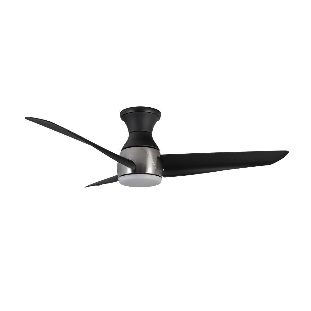 Kuzco Thalia HF91954-BN/MB Hugger Fan, UL Damp Rated, Brushed Nickel/Matte Black